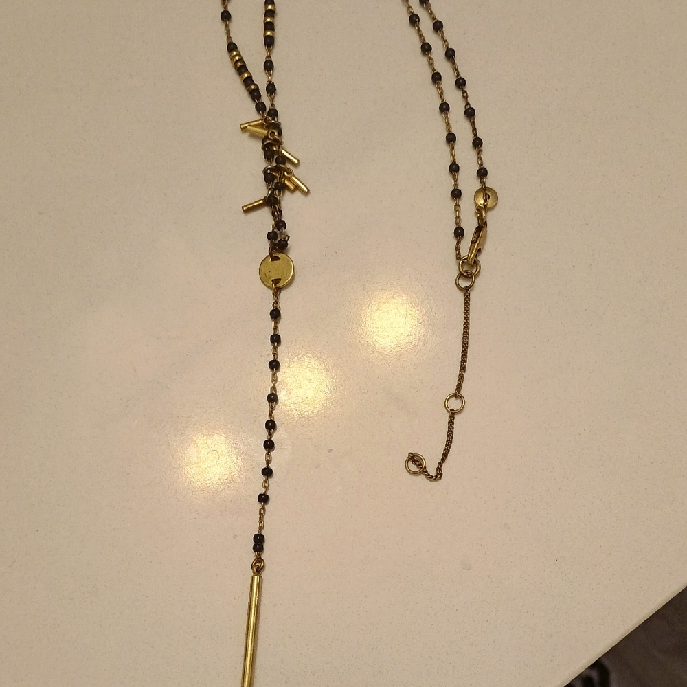 Gold and Black Beaded Necklace